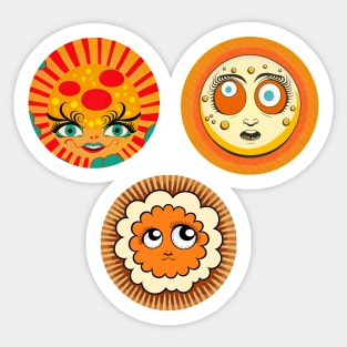 Crazy Sun Moon and Cloud Collection Sticker